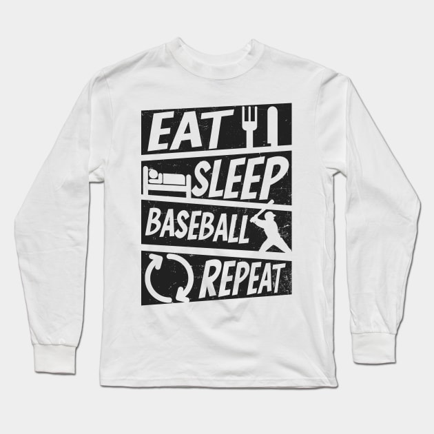 Baseball Player Shirt | Eat Sleep Repeat Long Sleeve T-Shirt by Gawkclothing